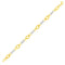 14k Two-Tone Gold Double Link Flat Oval Chain Bracelet